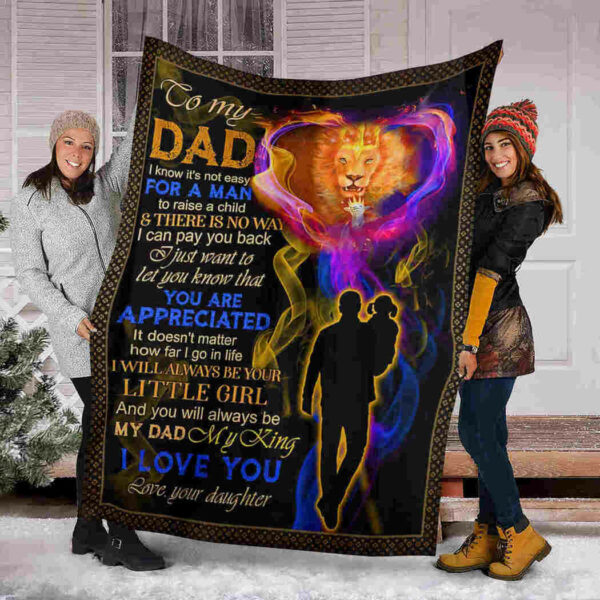 To My Dad – Lion King Blanket – My Dad My King Blanket 90LoveHome