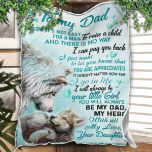 To My Dad – White Wolf Blanket – My Dad My Hero Blanket 90LoveHome