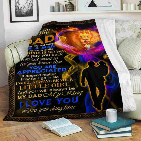 To My Dad – Lion King Blanket – My Dad My King Blanket 90LoveHome