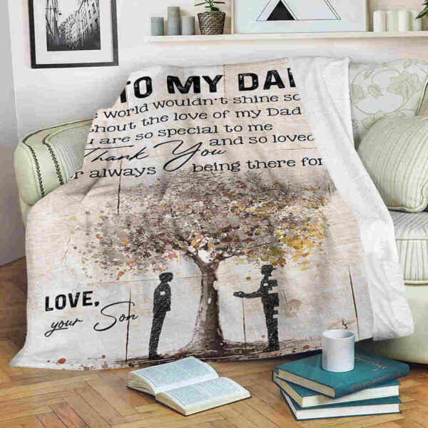 To My Dad – Tree Vintage Blanket – Thank You And So Loved Blanket 90LoveHome